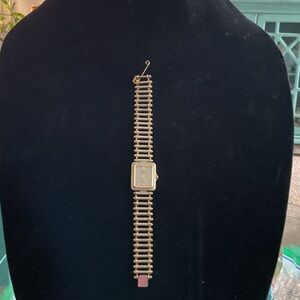 Vintage Gold and Black Rectangular Watch. Amitron Quartz